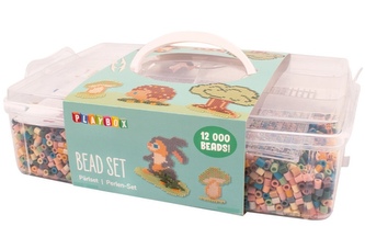 Zažehlovací korálky v plastovém kufříku, 12000 ks, destička, předlohy -  mellow pastel