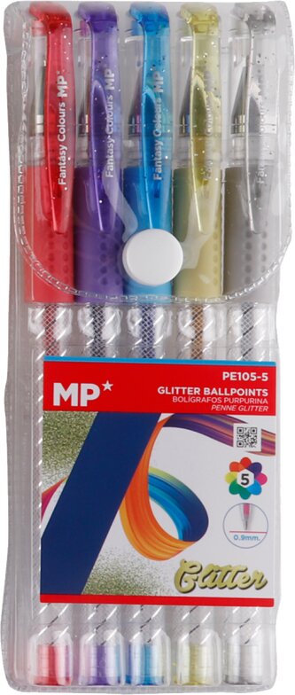 popisovač gel glitter 5ks PE105-5