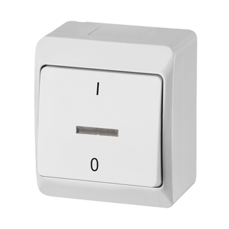 GALATEA IP44 Spínač dvoupólový podsvětlený č.2So (bílá)