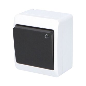 GALATEA IP44 Tlačítko symbol "zvonek" č.1/0 (bílá / kolébka černá)