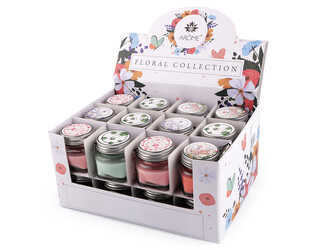 Malá vonná svíčka ve skle s jmenovkou 28 g - 24 ks - mix č. 2