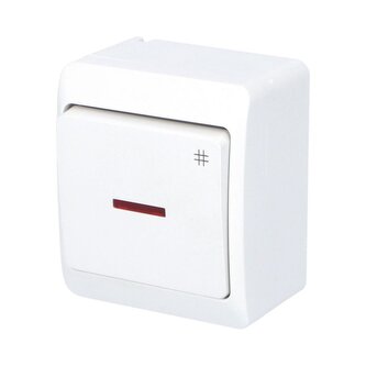 GALATEA IP44 Přepínač křížový podsvětlený č.7So (bílá)