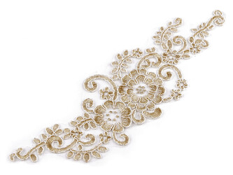 Lurexová aplikace / vsadka na monofilu 9x29 cm - 2 ks - 4 zlatá sv.