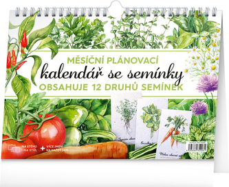 Kalendář 2026 Měsíční plánovací se semínky, 30 x 21 cm