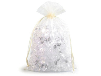 Dárkový pytlík 17x23 cm organza - 10 ks - 4 krémová světlá