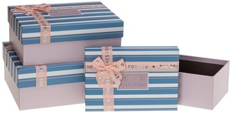 Zestaw pudełek PUG-23274-PR stripes 3 szt., Rozette
