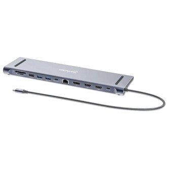 MANHATTAN Dokovací stanice USB-C 12v1, 2xHDMI, DP, USB-C PD 100W, USB-C 3.0, 3xUSB-A 3.0, SD/microSD, RJ45, 3.5mm Jack MANHATTAN Dokovací stanice USB-C 12v1, 2xHDMI, DP, USB-C PD 100W, USB-C 3.0, 3xUSB-A 3.0, SD/microSD, RJ45, 3.5mm Jack