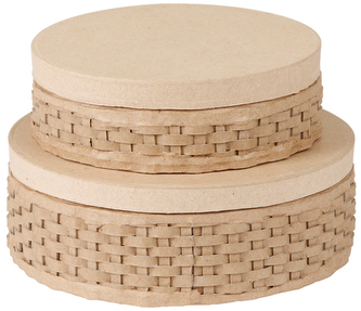 Pudełka tkane okrągłe 18cm+15cm op. 2szt., Decopatch