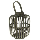 Bambusová lucerna se sklem - zelená, 0/4