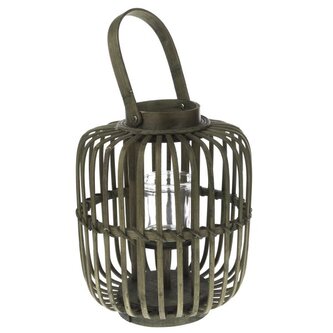 Bambusová lucerna se sklem - zelená, 0/4