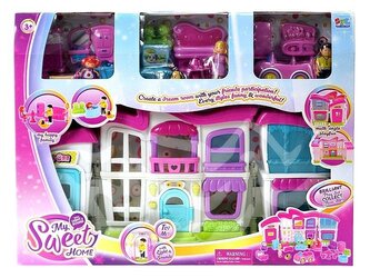 Domek z figurkami i meblami światło dźwięk