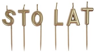 Świeczki urodzinowe napis "Sto lat", Arpex