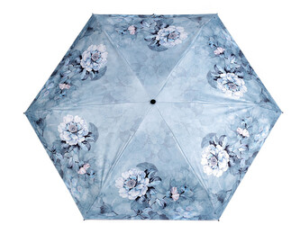 Dámský mini skládací deštník květy - 1 ks - 2 modrá ledová
