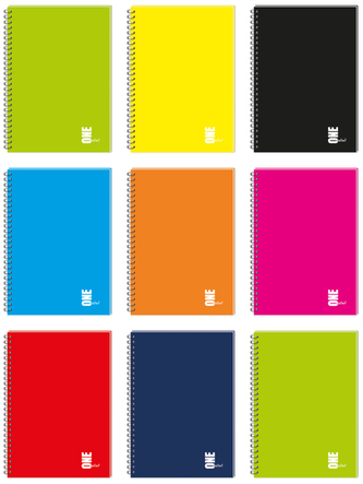 Kołonotes A4 100k. kratka One Color, Interdruk