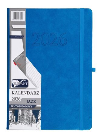 Kalendarz 2026 B5 tygodniowy Jazz niebieski