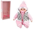 Lalka bobas ze smoczkiem mówi po polsku 45cm