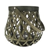 Bambusová lucerna se sklem - zelená, 0/6