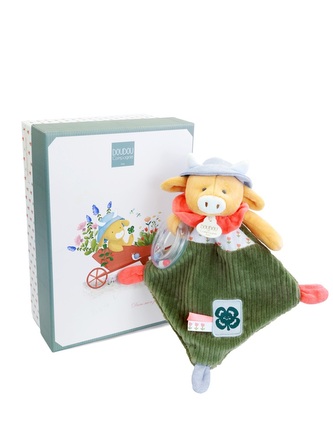 Doudou Dárková sada Kravička Aneth s chrastítkem 21 cm