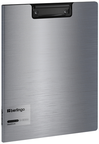 Teczka z klipsem A4 Steel & Style srebrna, Berlingo