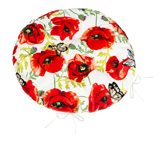 Sedák BERTA kulatý prošívaný - Červená,Bílá,Zelená - průměr 40 cm