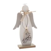 Dřevěný anděl 15cm - bílá, 12/144