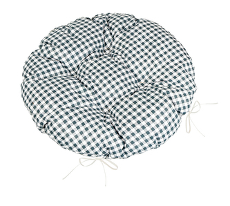 Sedák BERTA kulatý prošívaný - Šedá,Bílá - průměr 40 cm
