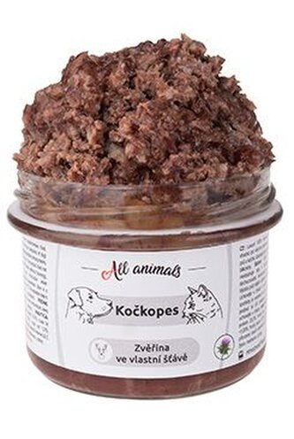 All Animals kočkopes sklo Zvěřina ve vlastní šťávě200g