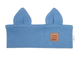 Čelenka Cat s oušky pro děti Hand Made - jeans; 68-80 (6-12m)