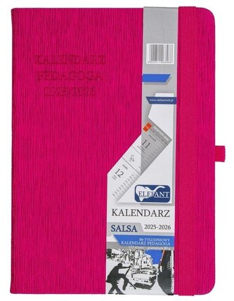 Kalendarz pedagoga 2025/26 B6 tyg. Salsa różowy