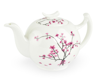 Porcelánová konvice Cherry Blossom, bílá, dekor sakura, 400 ml