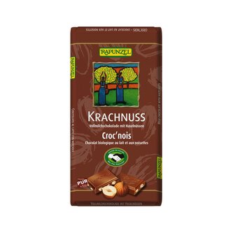 Čokoláda mléčná s celými oříšky 100 g BIO   RAPUNZEL