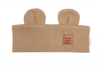 Čelenka Teddy s oušky pro děti Hand Made - hnědá, béžová; 68-80 (6-12m)