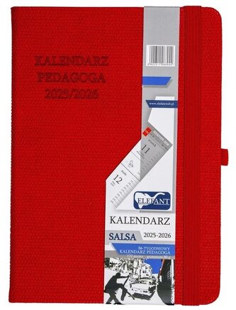 Kalendarz pedagoga 2025/26 B6 tyg. Salsa czerwony