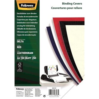 Kartony pro zadní stranu Fellowes A4, červené, 100ks