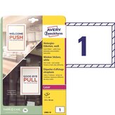 Etikety na sklo, bílé, 210 x 148 mm, 10 ks