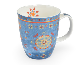 Porcelánový hrnek Agadir, modrý barevný dekor, 400 ml