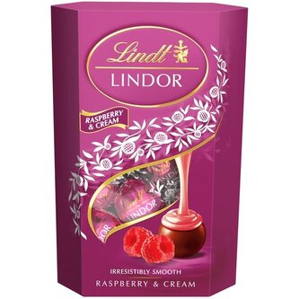 Čokolád.pralinky Lindor - malina, smetana, 200 g