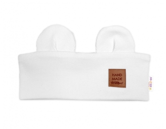 Čelenka Teddy s oušky pro děti Hand Made - bílá, 4-8 let; 104/128 (4-8l)