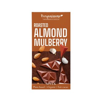 Čokoláda pražené mandle-moruše 60 g BIO   BENJAMÍSSIMO