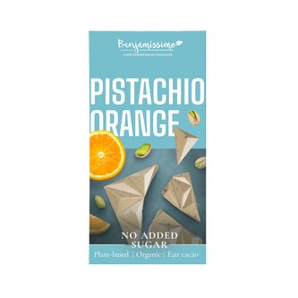 Tabulka kakaová bílá pistácie pomeranč bez přidaného cukru 60 g BIO   BENJAMÍSSIMO
