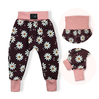 Dětské tepláky s vysokým pasem Daisy; Barva: vínová; Velikost: 110