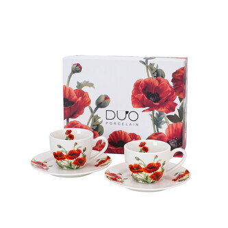 2 filiżanki espresso ze spodkami CLASSIC POPPIES