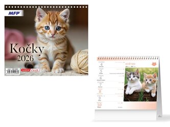 kalendář 2026 stolní mini Kočky 1061663