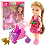 Lalka mini z akcesoriami różowa