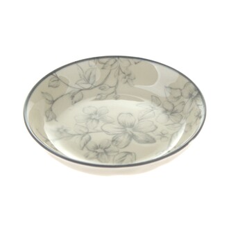 Keramický dezertní talíř Ø 10cm - šedé květy, 12/96