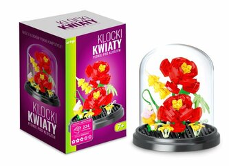 Klocki kwiaty Peonie pod kloszem 224el 137037
