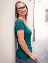 Bobánek Dámské tričko UniFit krátký rukáv - Tmavě zelené - XL