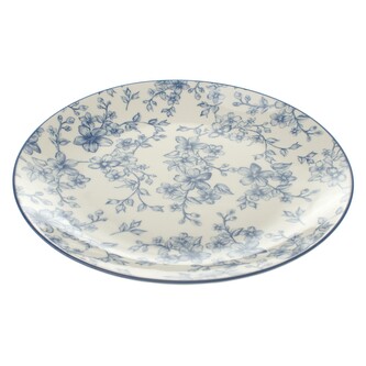 Keramický talíř Ø 26cm - modré květy, 6/12