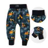 Dětské tepláky s vysokým pasem Bagry; Barva: černá; Velikost: 80