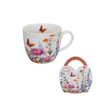 Kubek 460 ml w "koszyczku" SUMMER (sprzedaż w zestawach po 4 szt.)